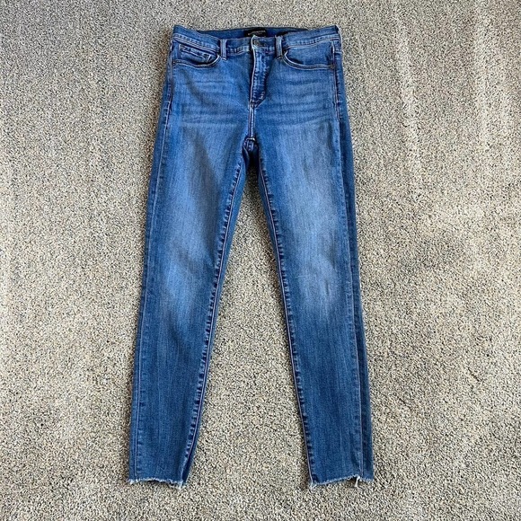BANANA Republic Premium Denim Skinny Fit Mid Rise Stretch Blue Jeans Women's 28 - Picture 1 of 7